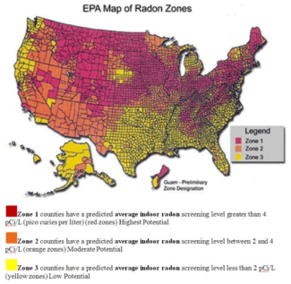EPA Map: USA Radon Zones