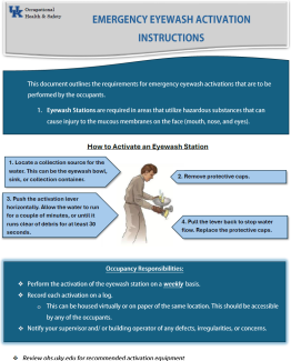 Emergency Eyewash Activation Instruction Printout