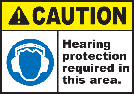 Hearing protection sign example.